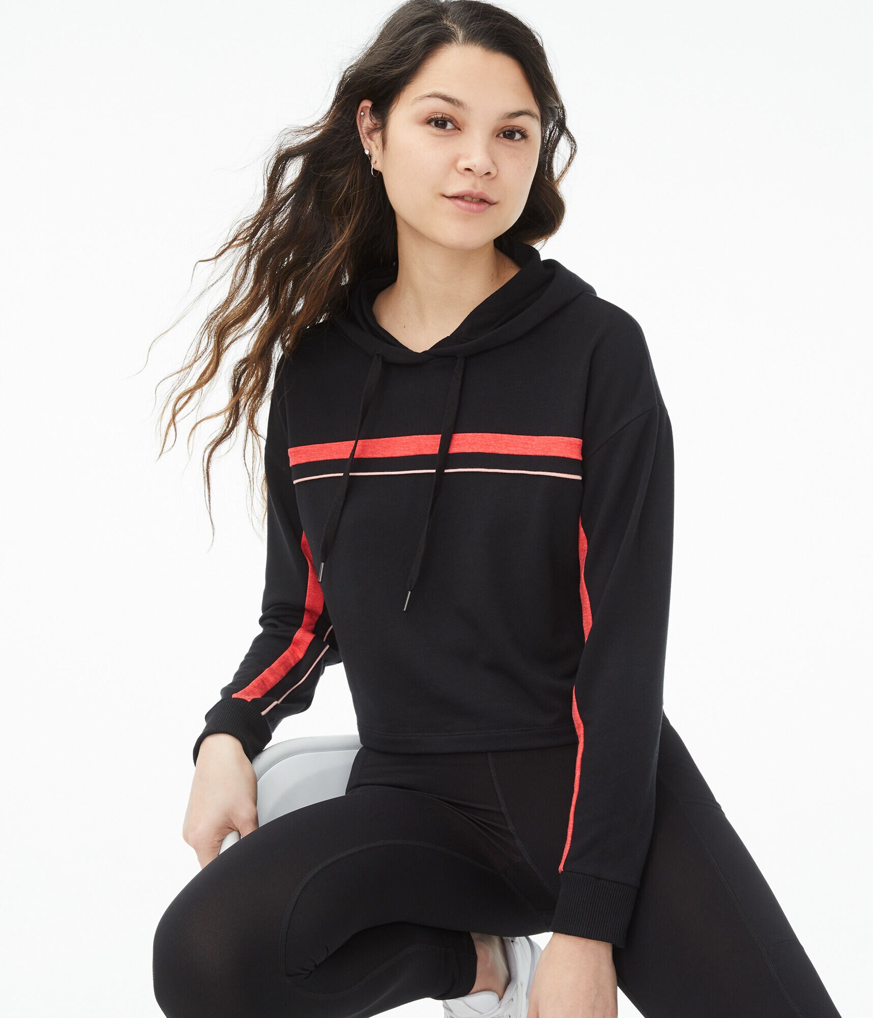 Piped Stripe Pullover Hoodie