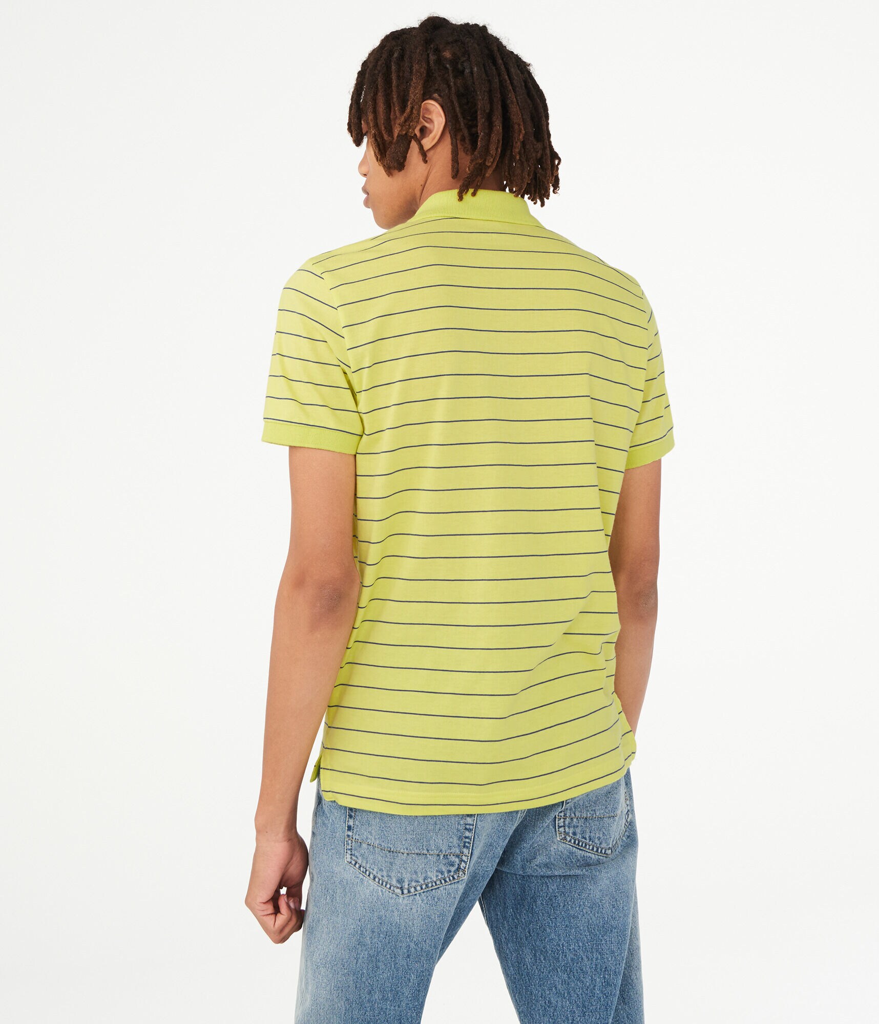 Thin Stripe Logo Jersey Polo