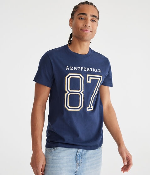 Aeropostale 87 Appliqué Graphic Tee