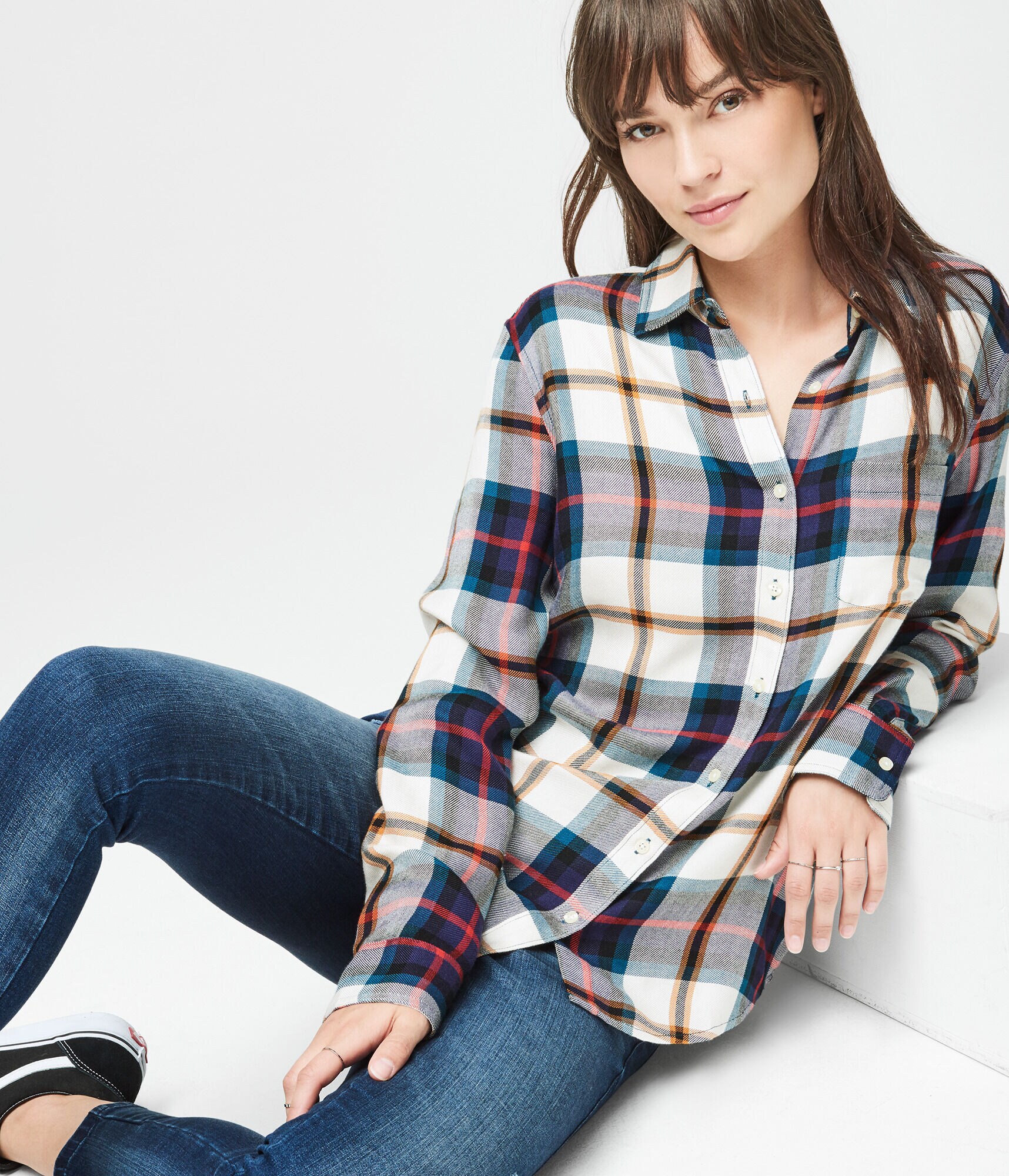 Long Sleeve Plaid Woven Shirt