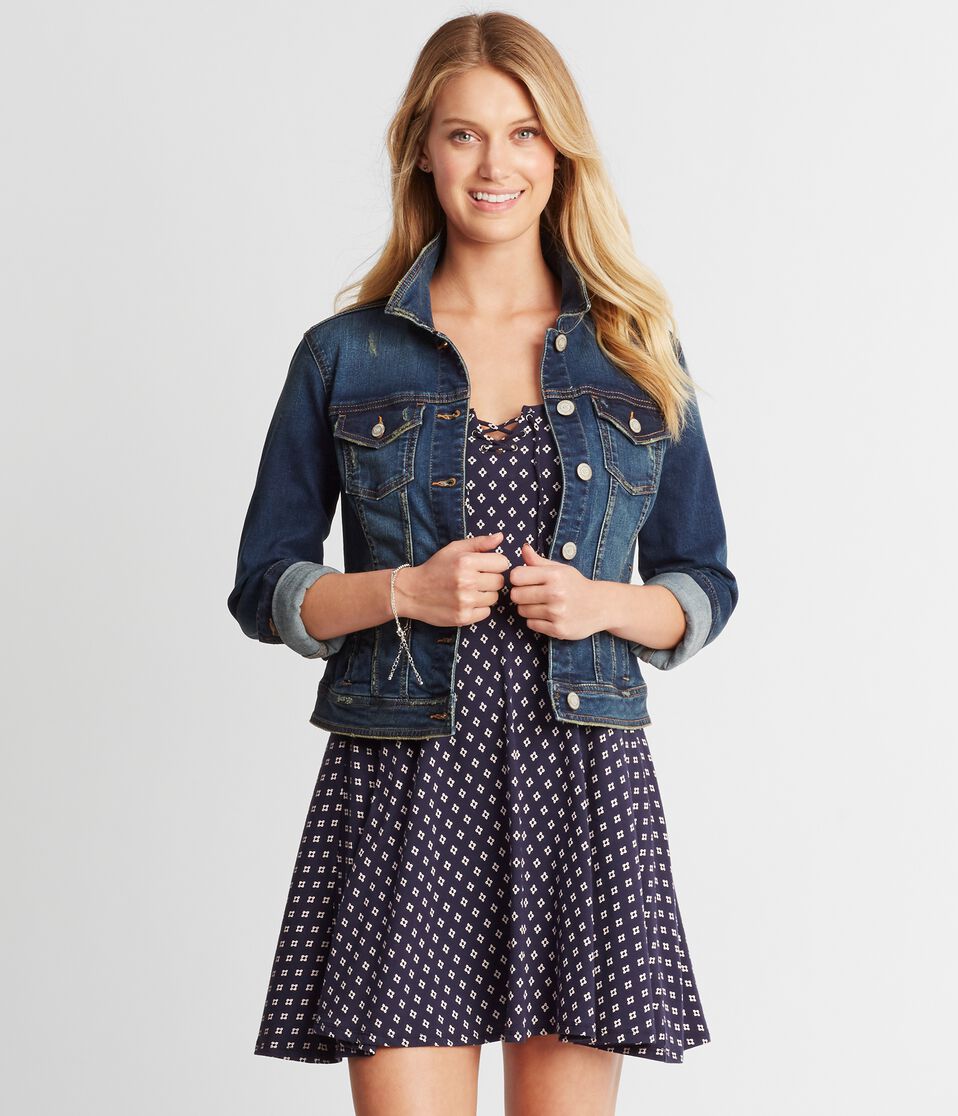 Seriously Stretchy Medium Wash Denim Jacket