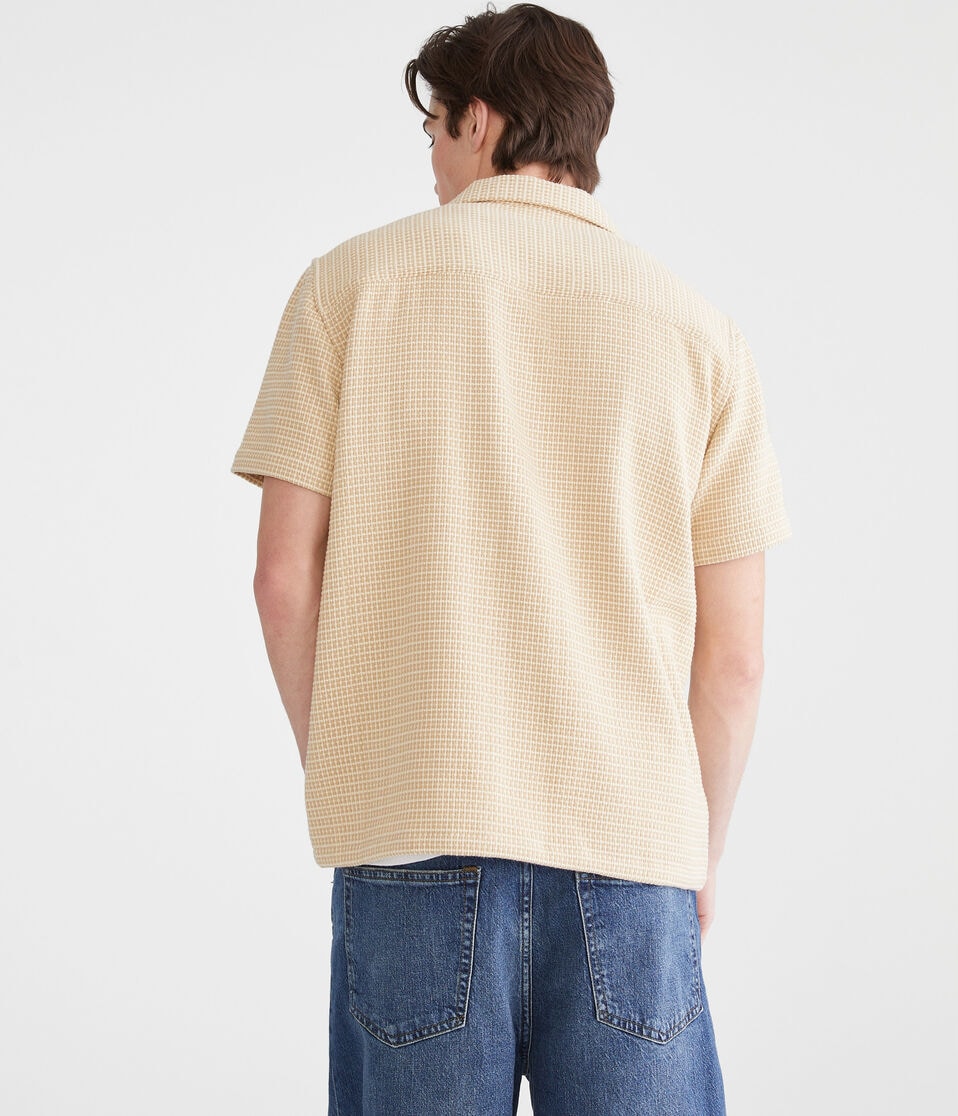 Short Sleeve Textured Stripe Shirt