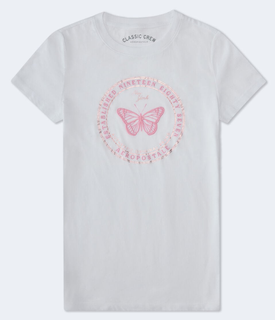 Aeropostale Butterfly Foil Graphic Tee