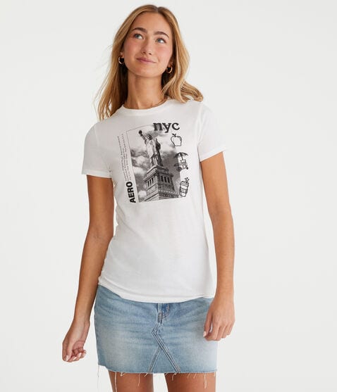 Aero NYC Statue Of Liberty Graphic Tee Aero NYC Statue Of Liberty Graphic Tee