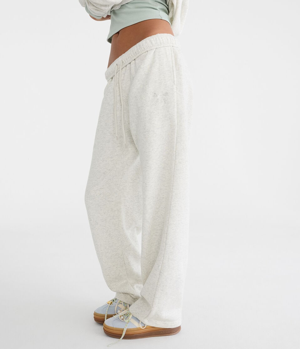 Cloud Soft Lace Bow Straight Leg Sweatpants