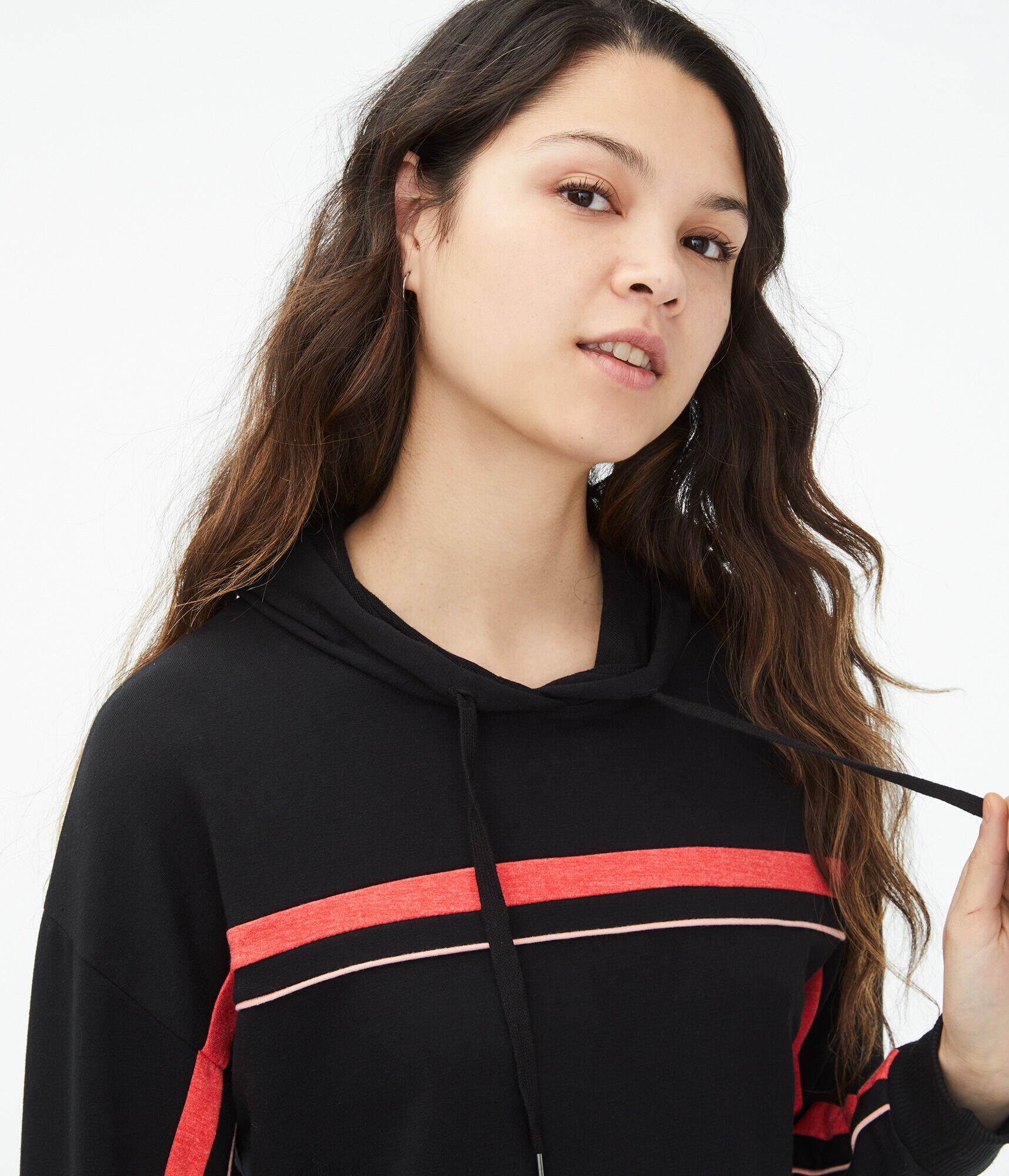 Piped Stripe Pullover Hoodie