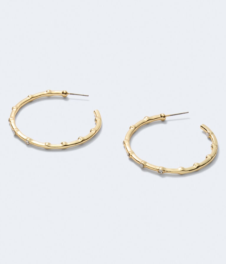 Tiny Rhinestone Hoop Earrings