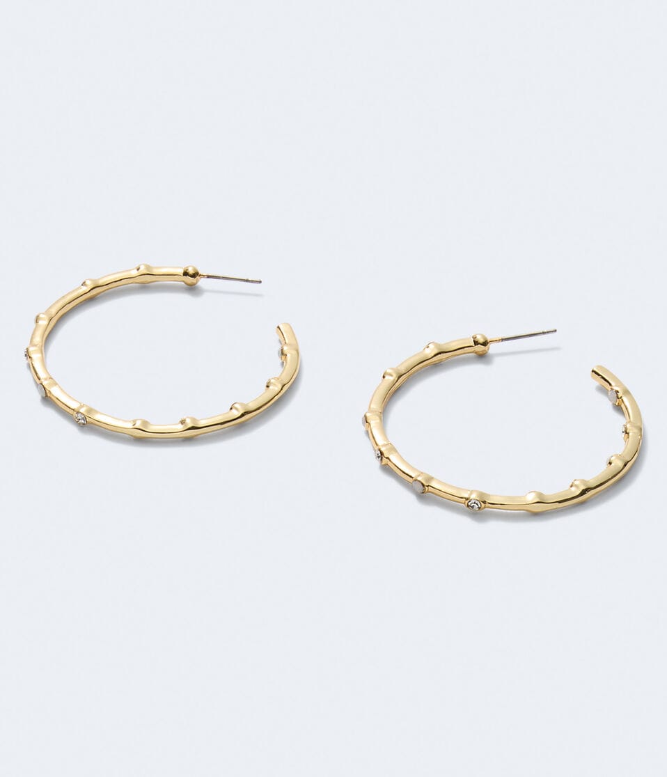 Tiny Rhinestone Hoop Earrings