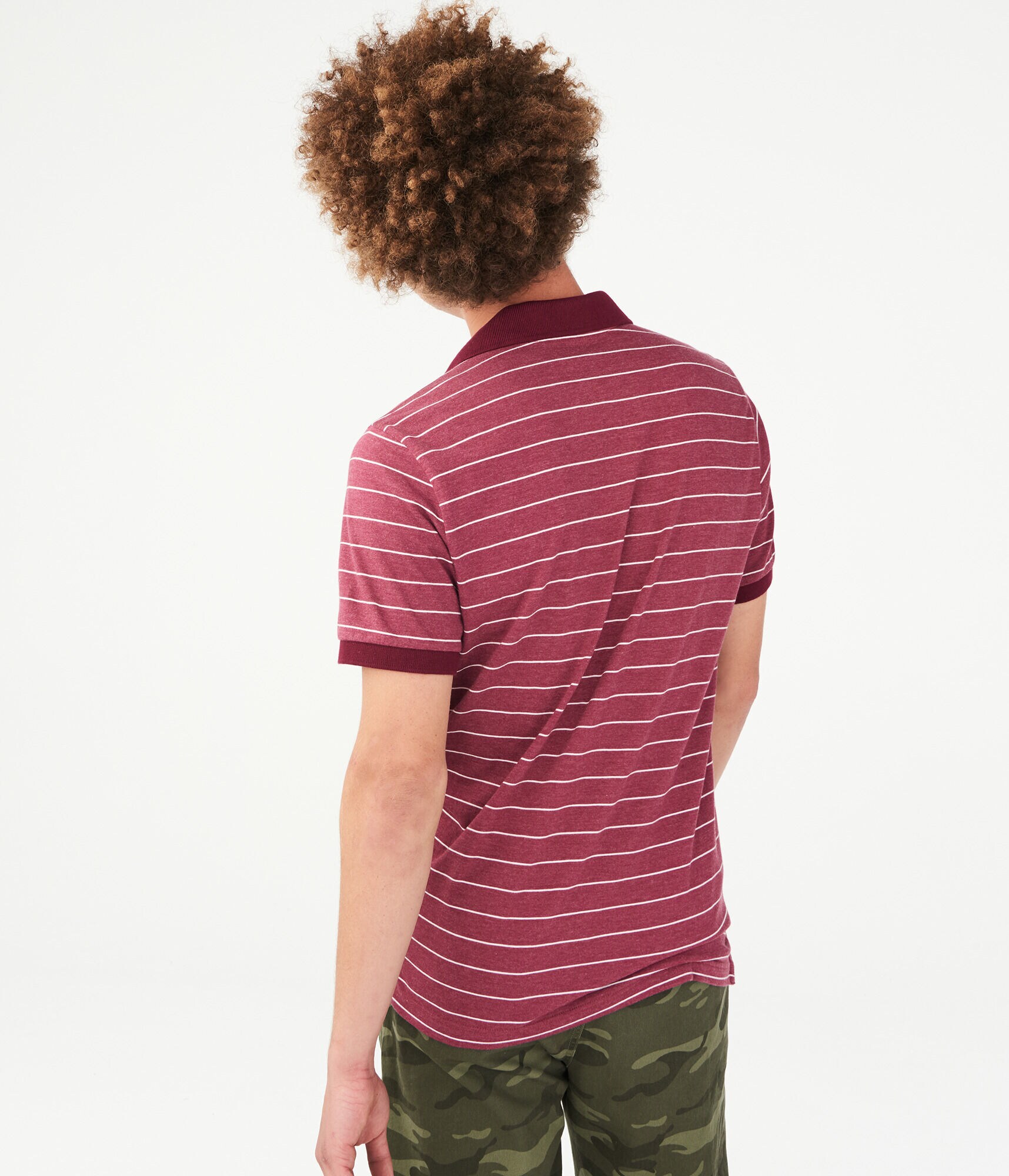 Thin Stripe Logo Jersey Polo
