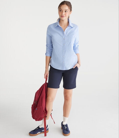 Low-Rise Uniform Bermuda Shorts Low-Rise Uniform Bermuda Shorts