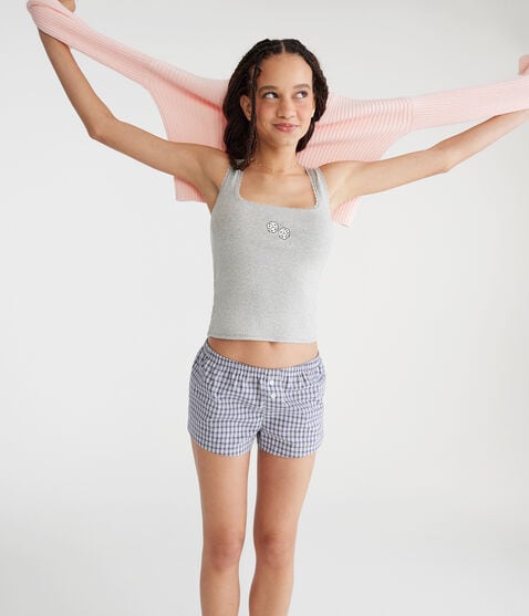 Graphic Lace-Trim Sleep Tank Graphic Lace-Trim Sleep Tank