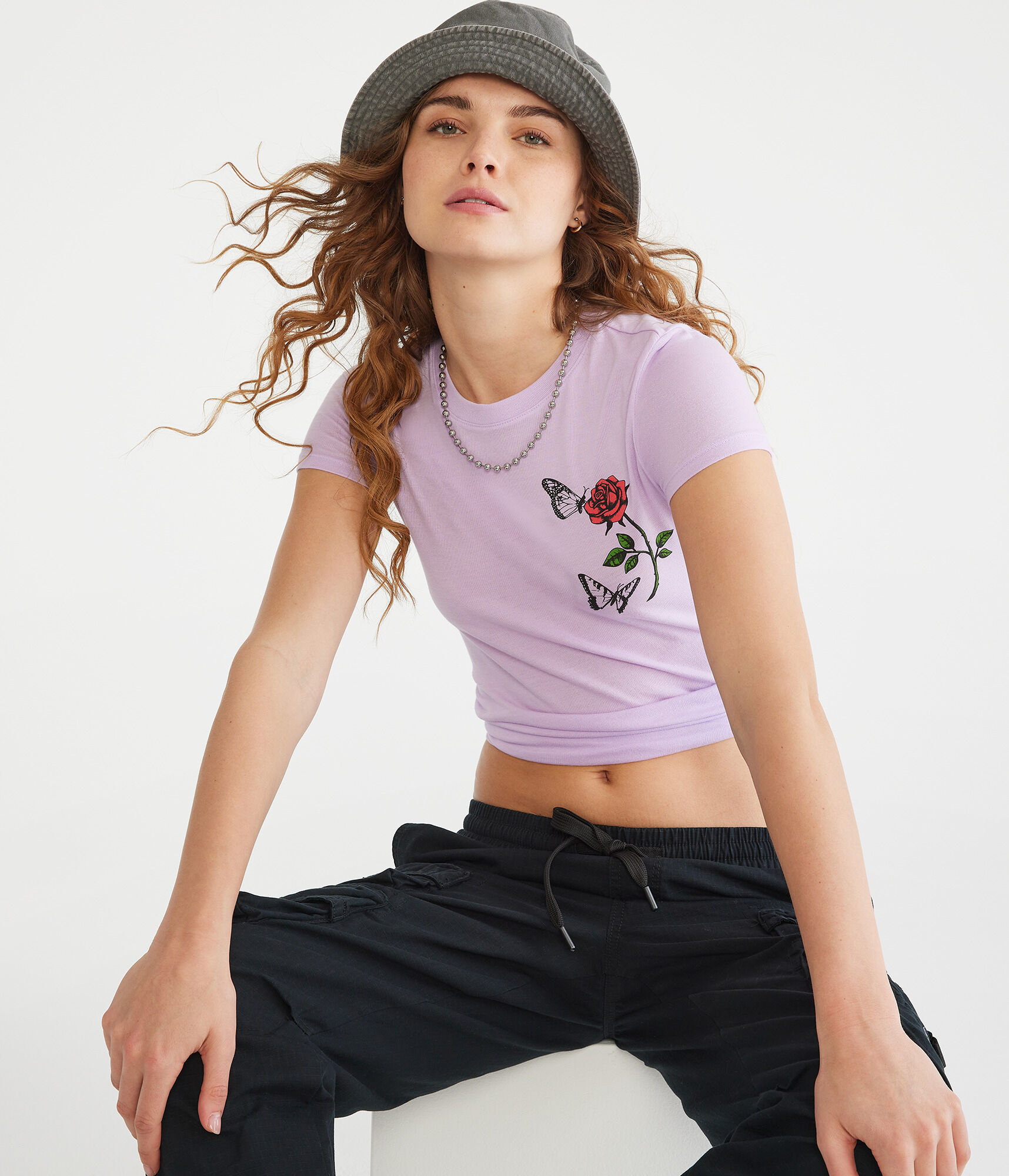 Rose &amp; Butterflies Graphic Tee