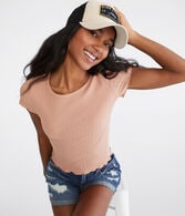 Seriously Soft Ribbed Cropped Shrunken Tee