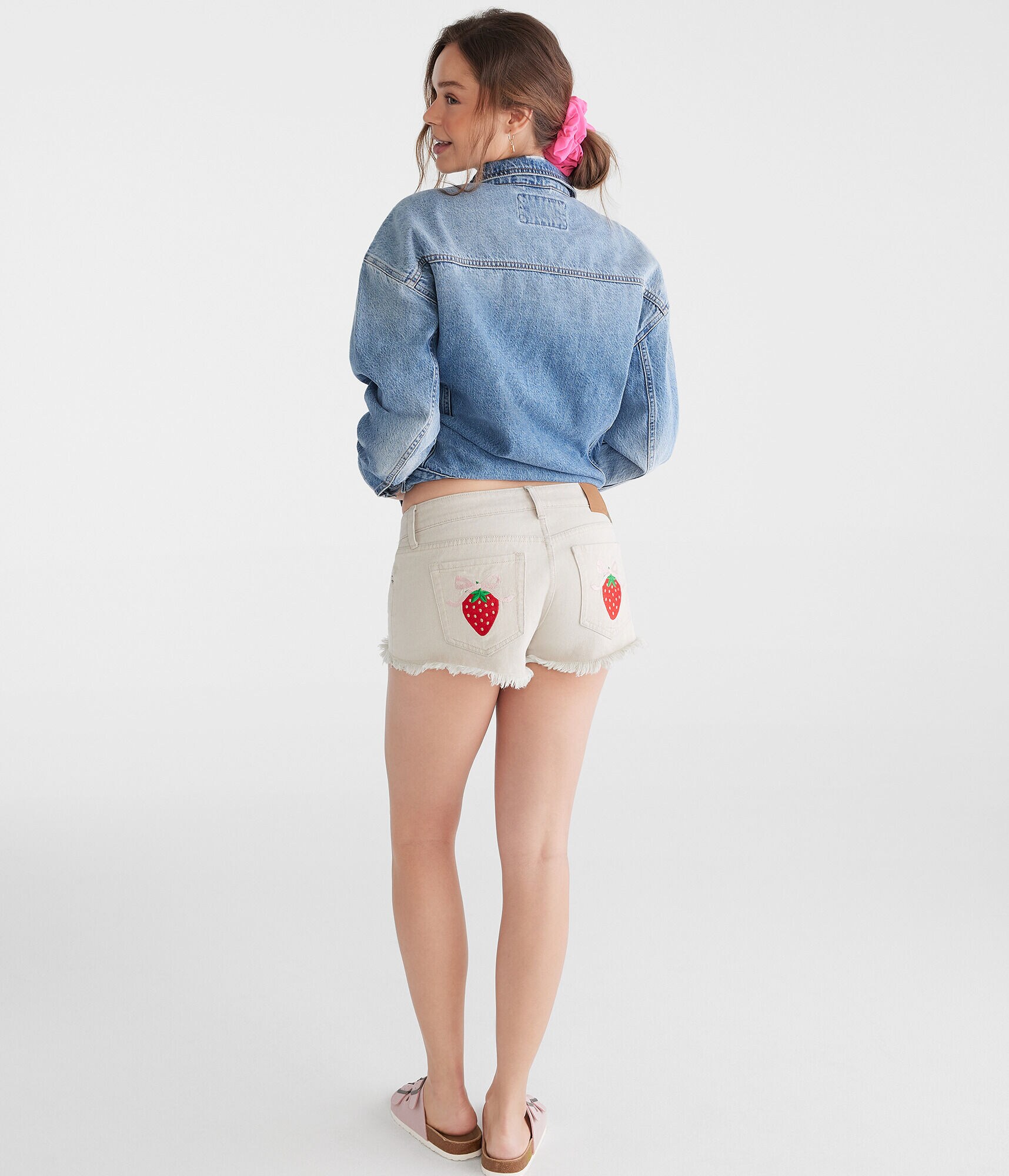 Vintage Low-Rise Denim Shorty Shorts