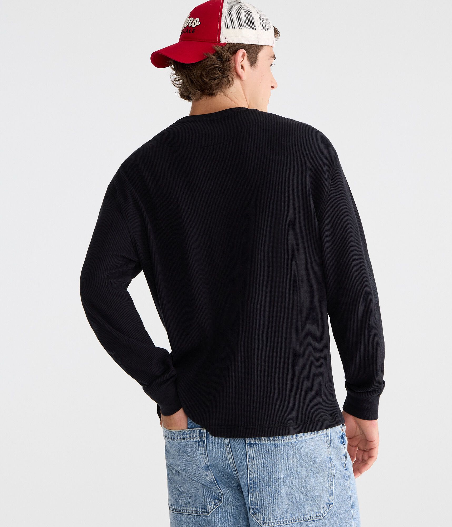 Long Sleeve Gothic Logo Graphic Thermal Tee