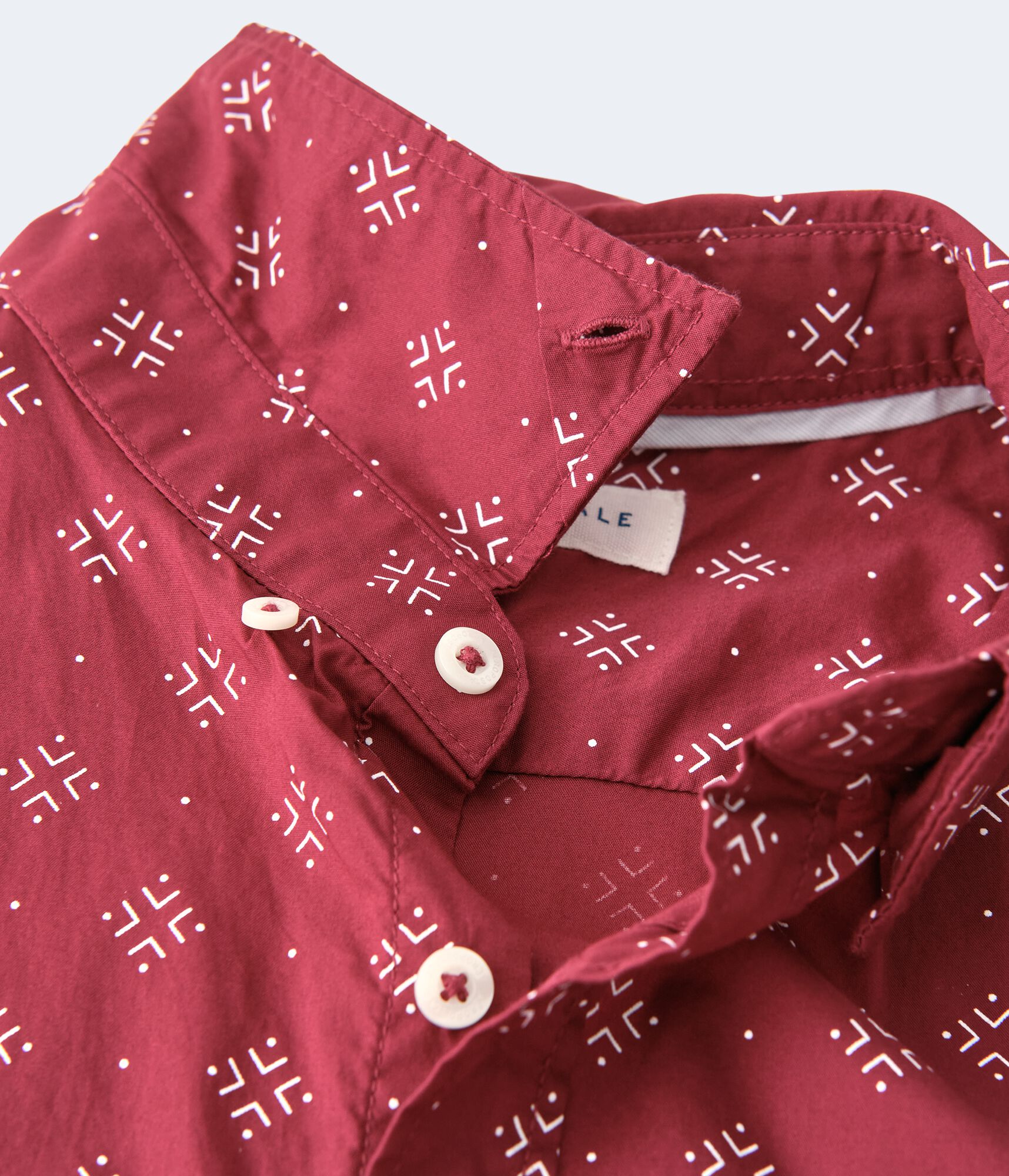 Geometric Diamond-Print Button-Down Shirt