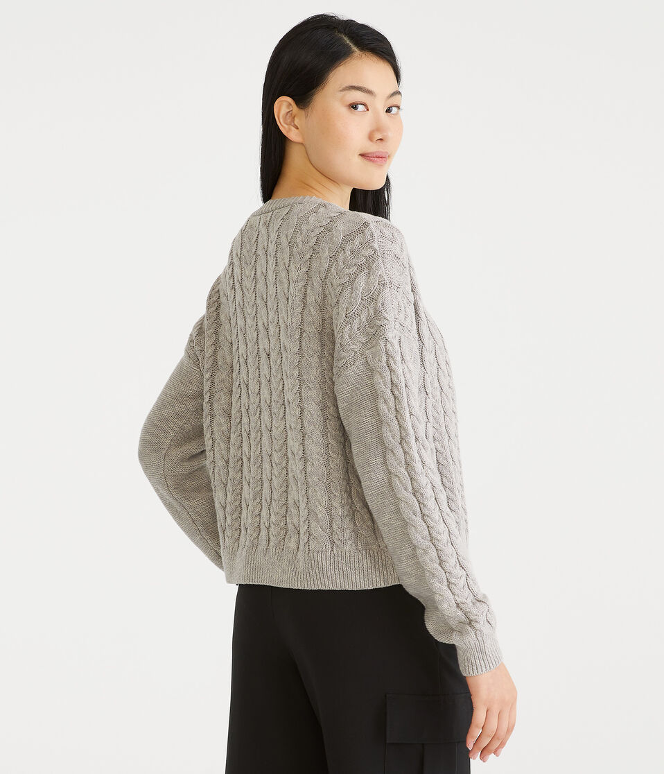 Long Sleeve Cable Knit Cardigan