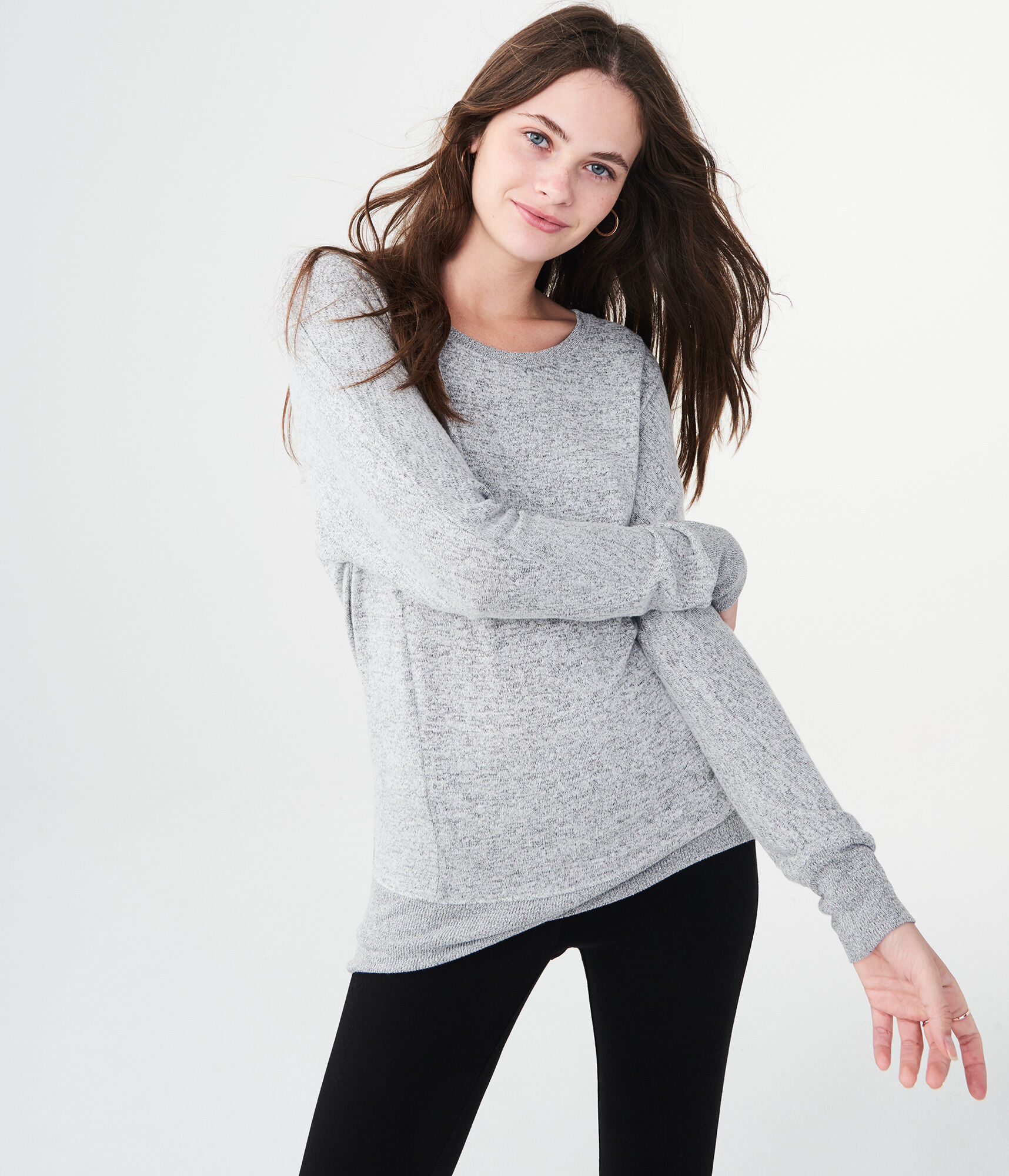 LLD Long Sleeve Space-Dye Crew Top