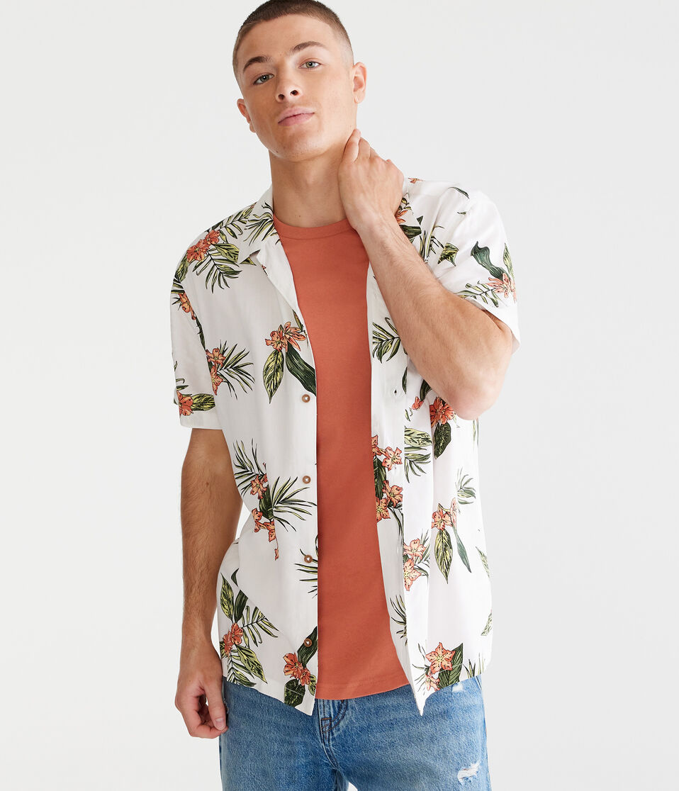 Tropical Print Camp Shirt