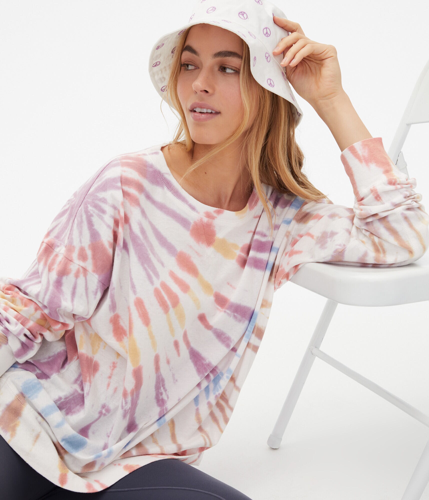 Long Sleeve Tie-Dye Boyfriend Crew Tee