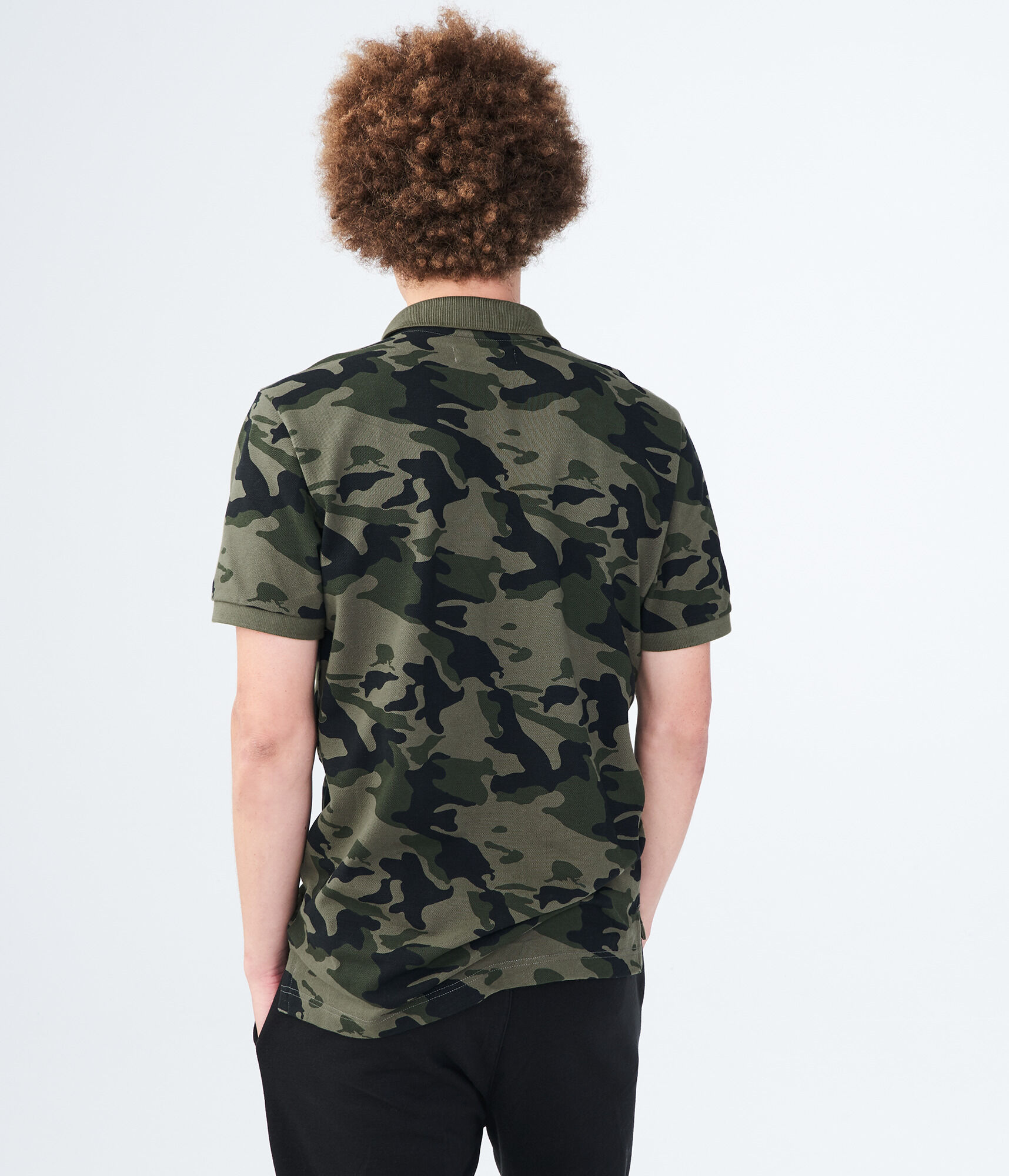 Camo Print Pique Polo
