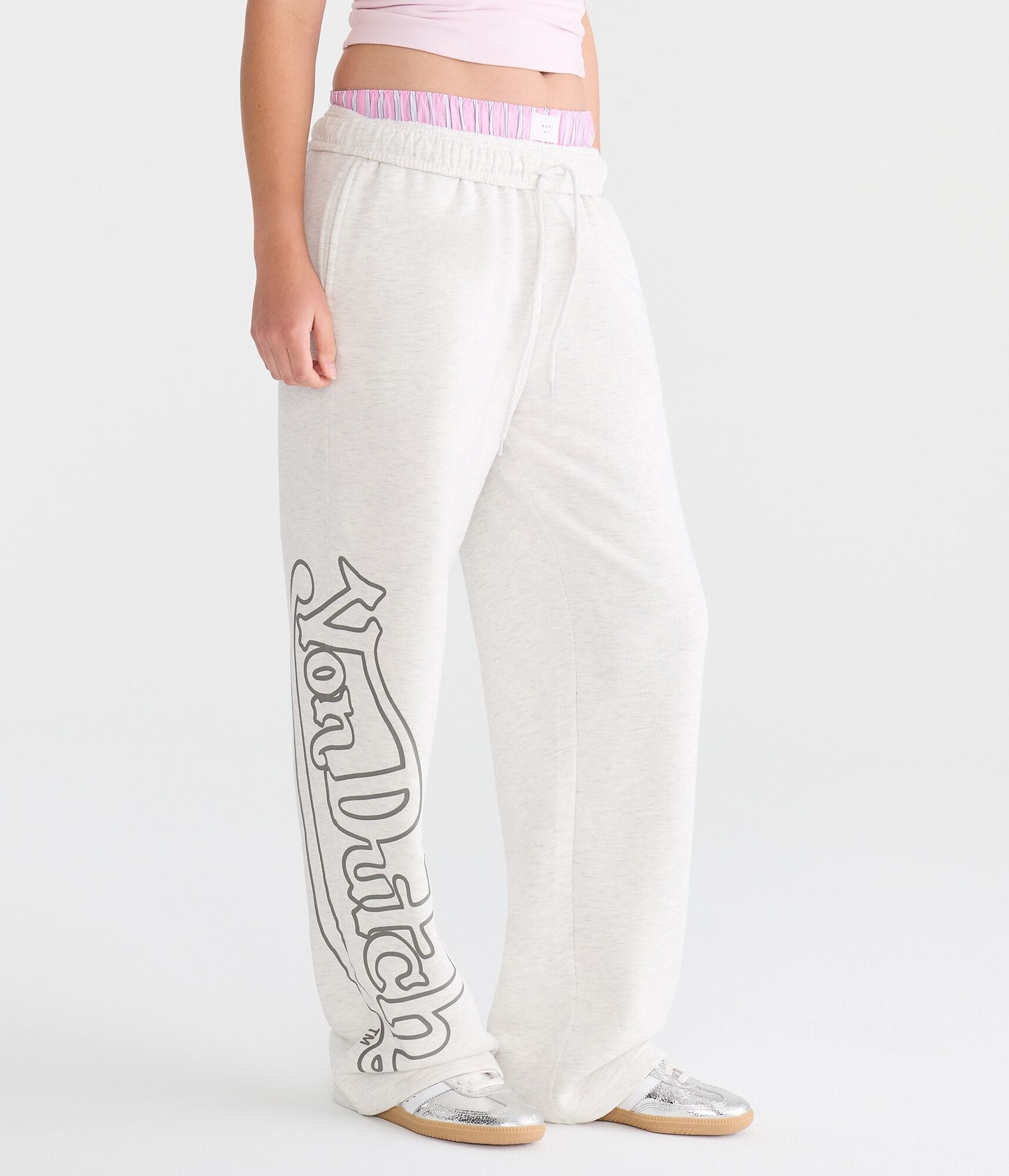 Von Dutch Large Logo Mid-Rise Straight Leg Sweatpants