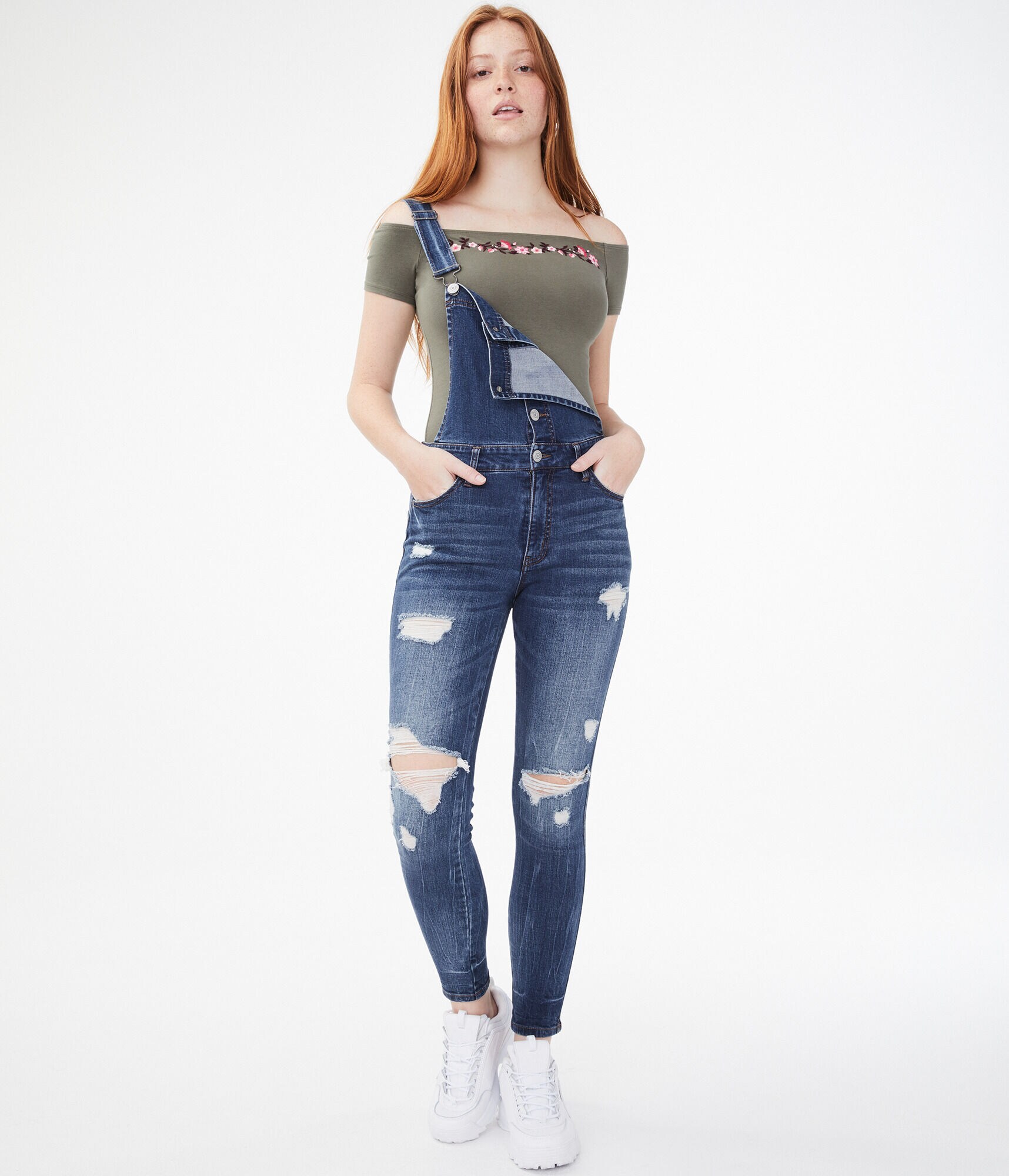 Seriously Soft Embroidered Off-The-Shoulder Bodycon Tee***