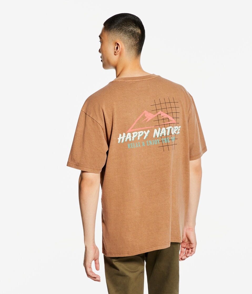 Happy Nature Washed Loose Fit Graphic Tee