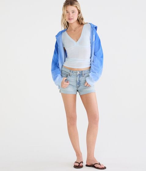 Premium Seriously Stretchy High-Waisted Denim Midi Shorts by Aeropostale