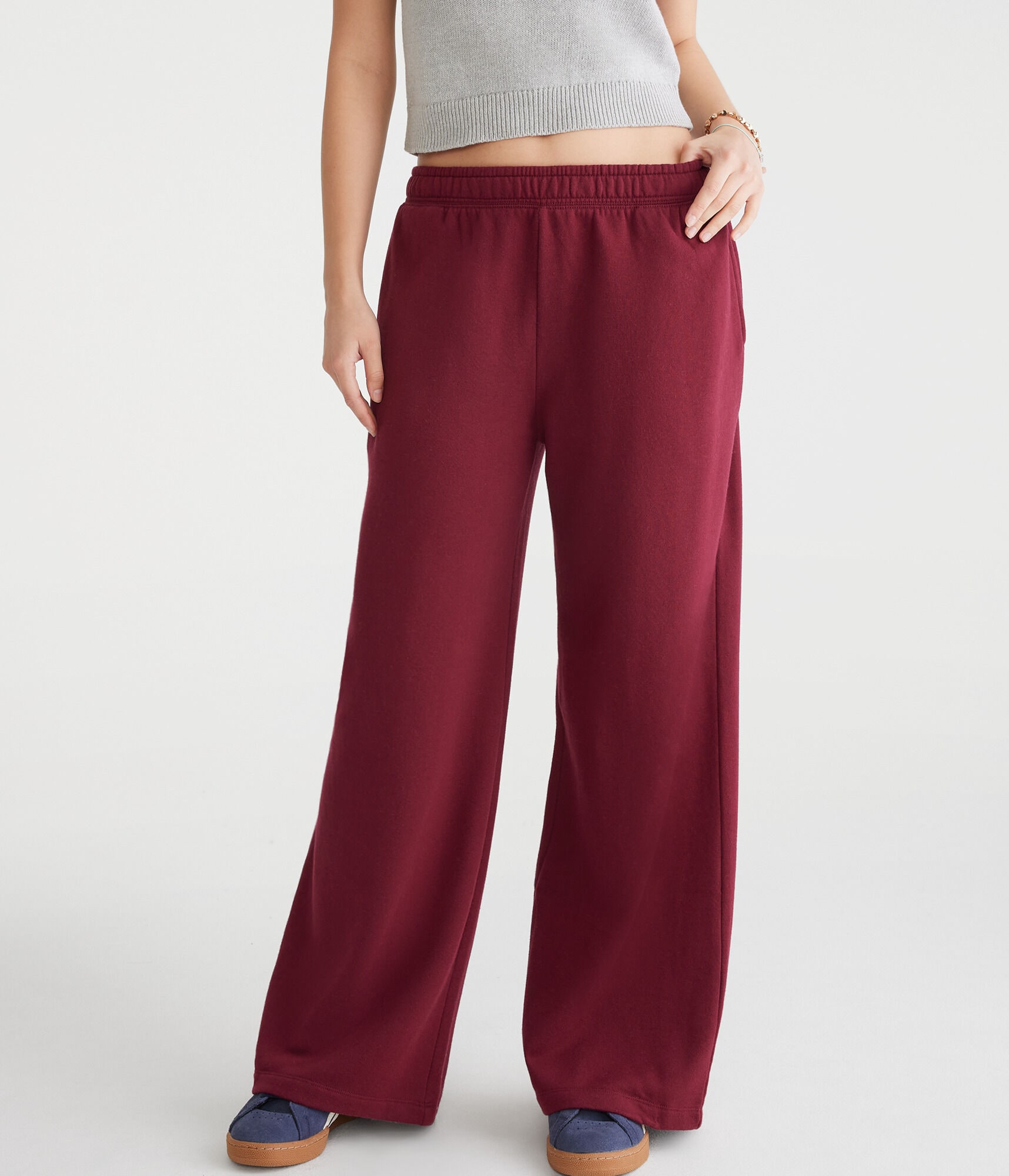 Mid-Rise Wide Leg Sweatpants
