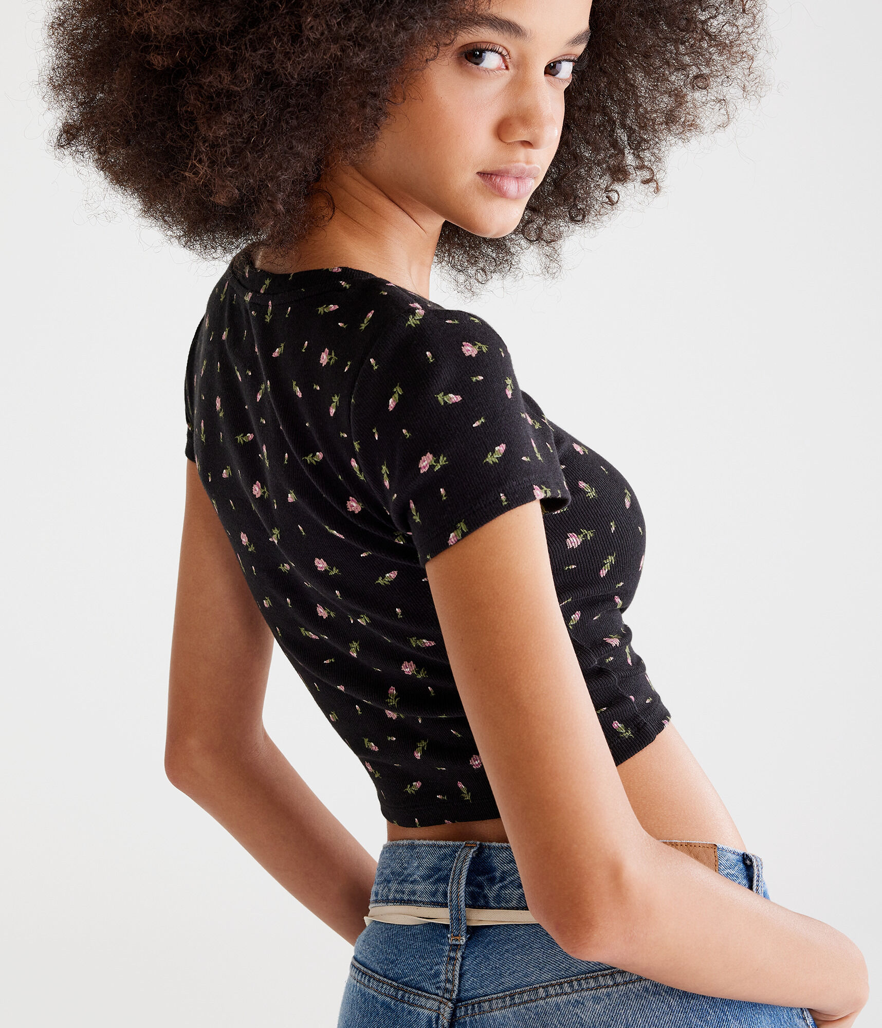 Roses Cropped Baby Tee