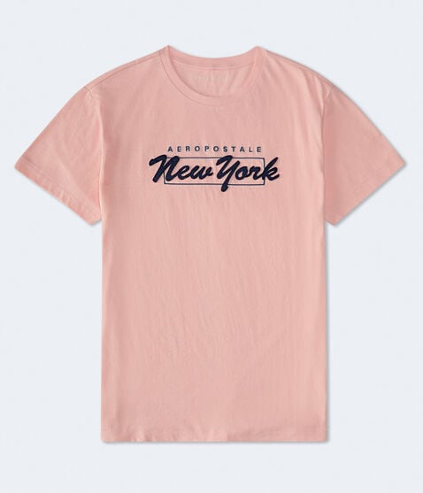 Aeropostale New York Box Logo Appliqué Graphic Tee Aeropostale New York Box Logo Appliqué Graphic Tee