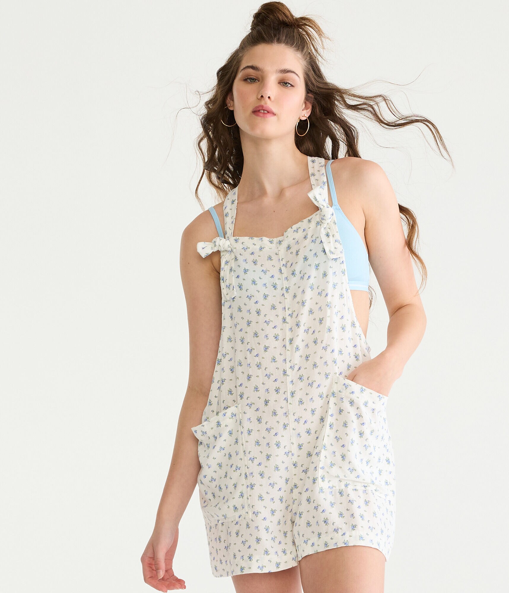 ロンパース・カバーオール house on the hill Rompers flower 80 Floral Utility Romper