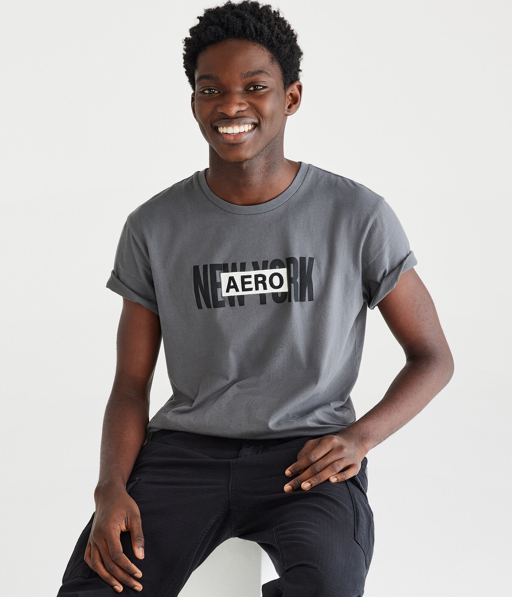 Aero New York Box Logo Appliqu&eacute; Graphic Tee