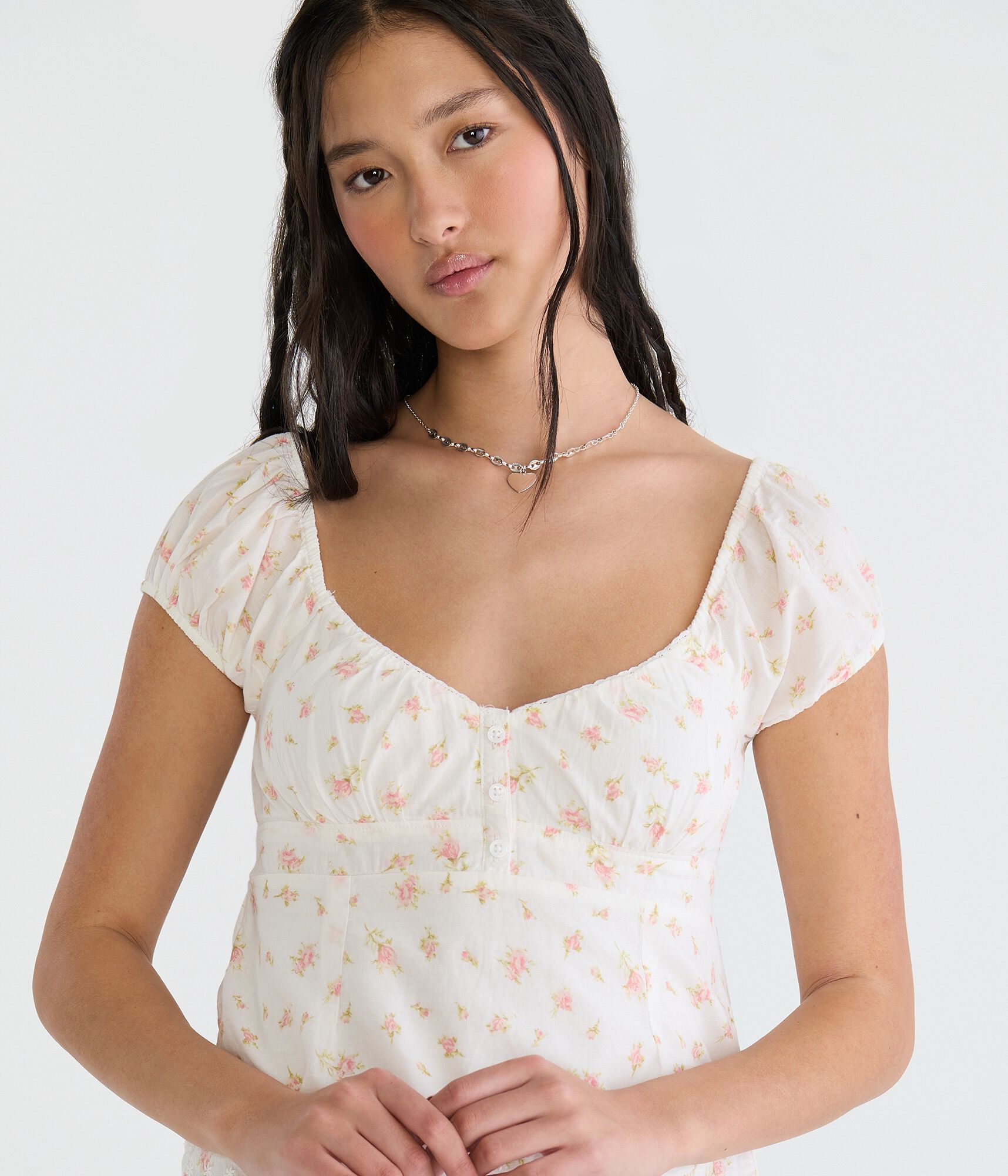 Floral Tie-Back Babydoll Top