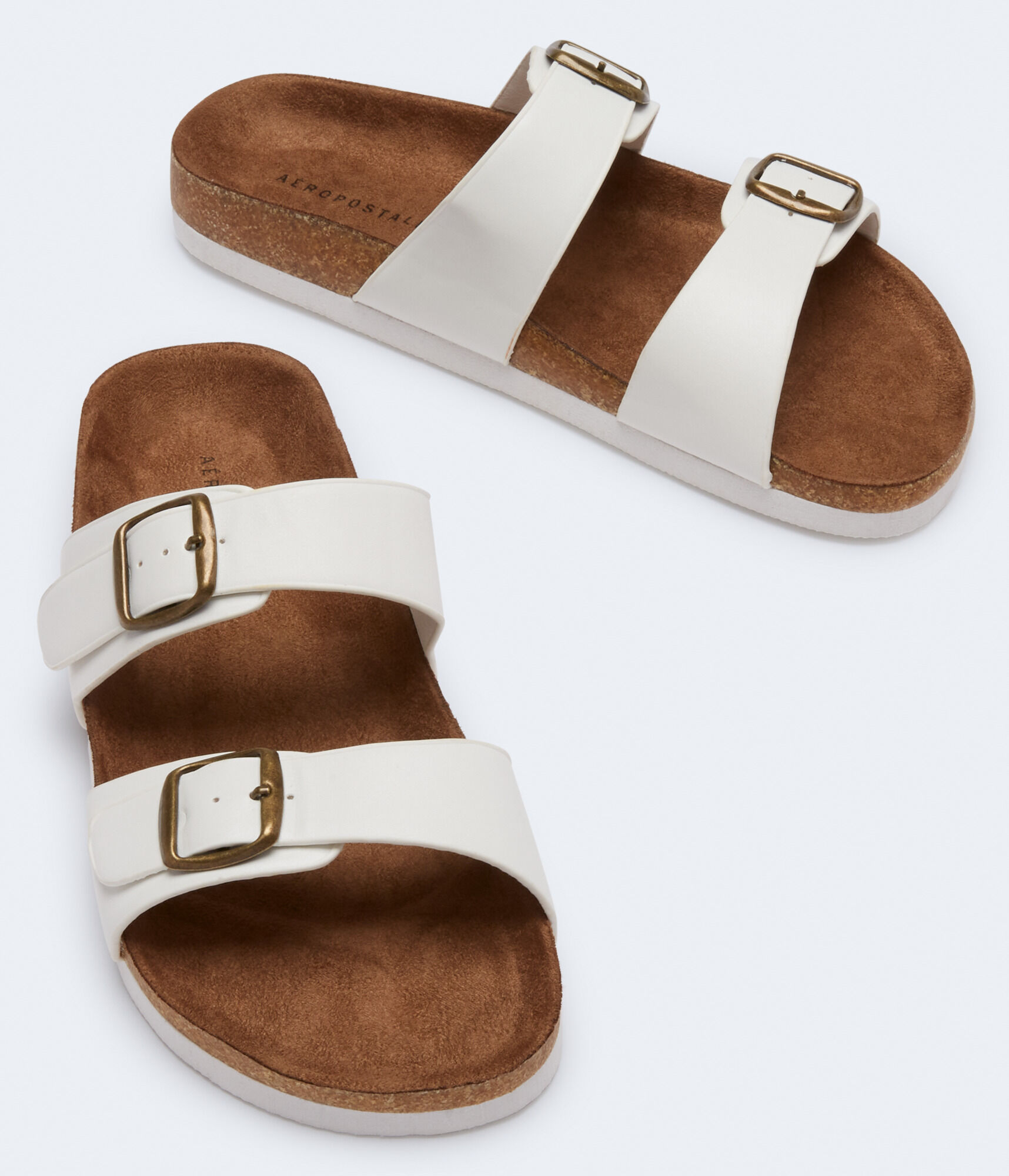 Double-Strap Cork Slide Sandal