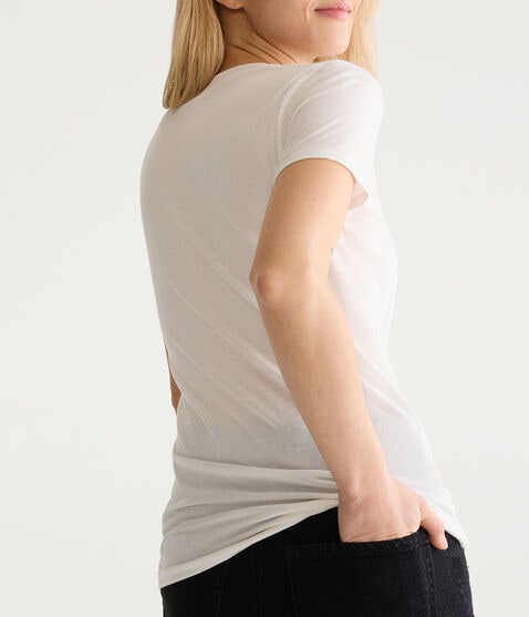 Aeropostale Thorny Roses Flocked Graphic Tee Aeropostale Thorny Roses Flocked Graphic Tee