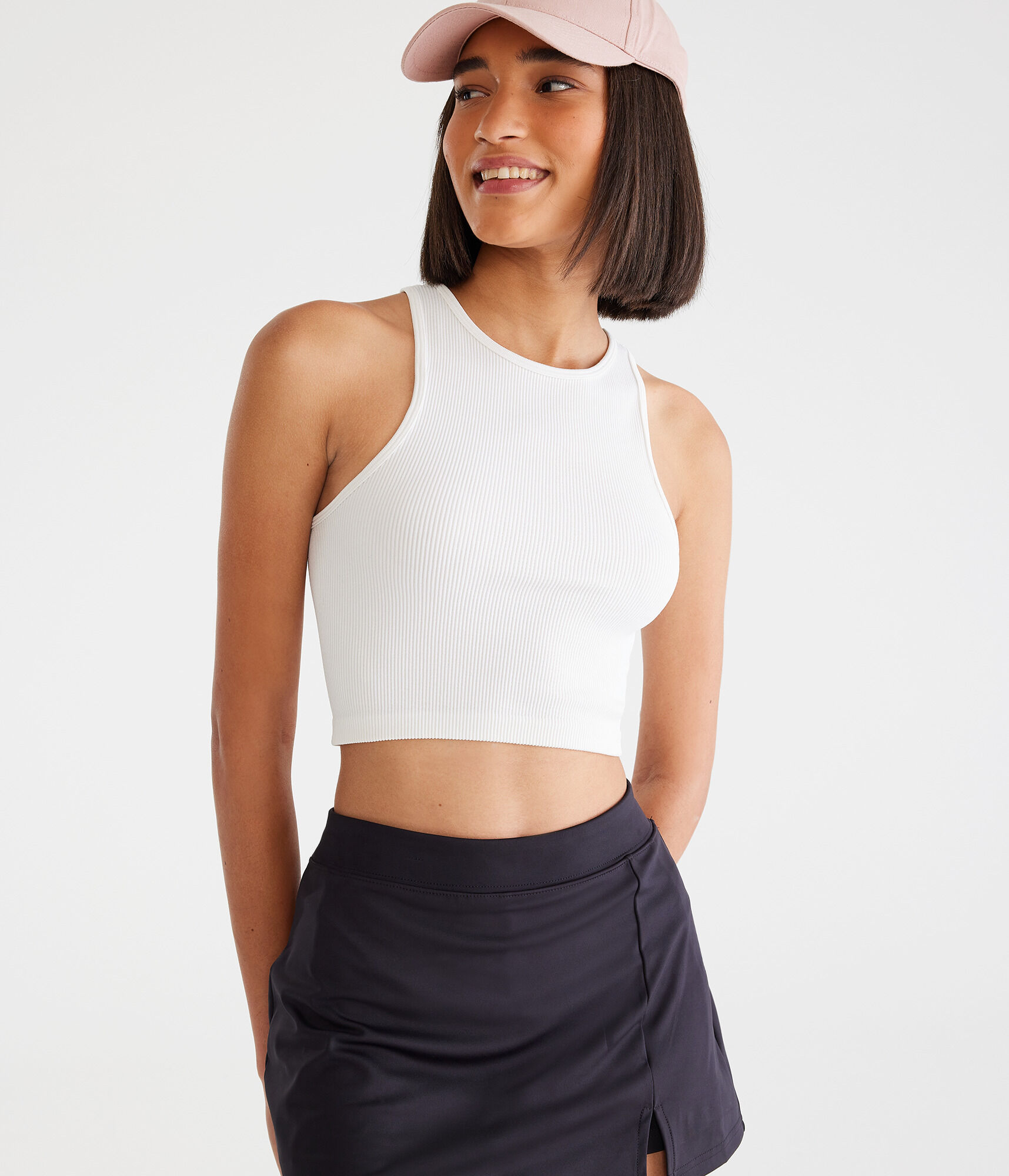 Seriously Soft Seamless Cropped High-Neck Tank