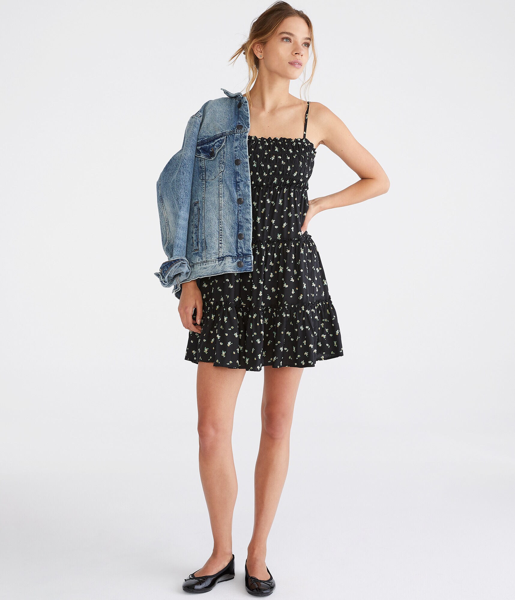 Floral Square-Neck Babydoll Dress