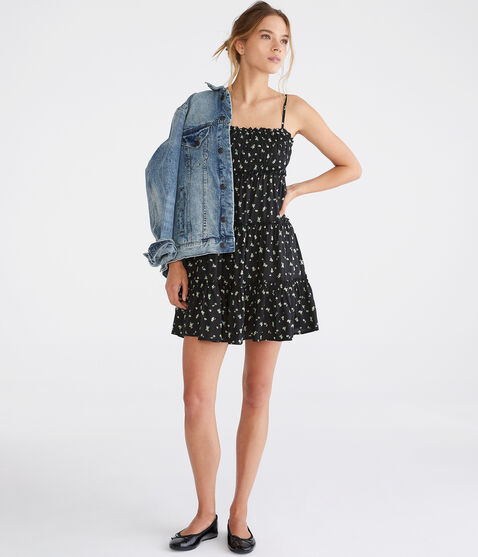 Floral Square-Neck Babydoll Dress