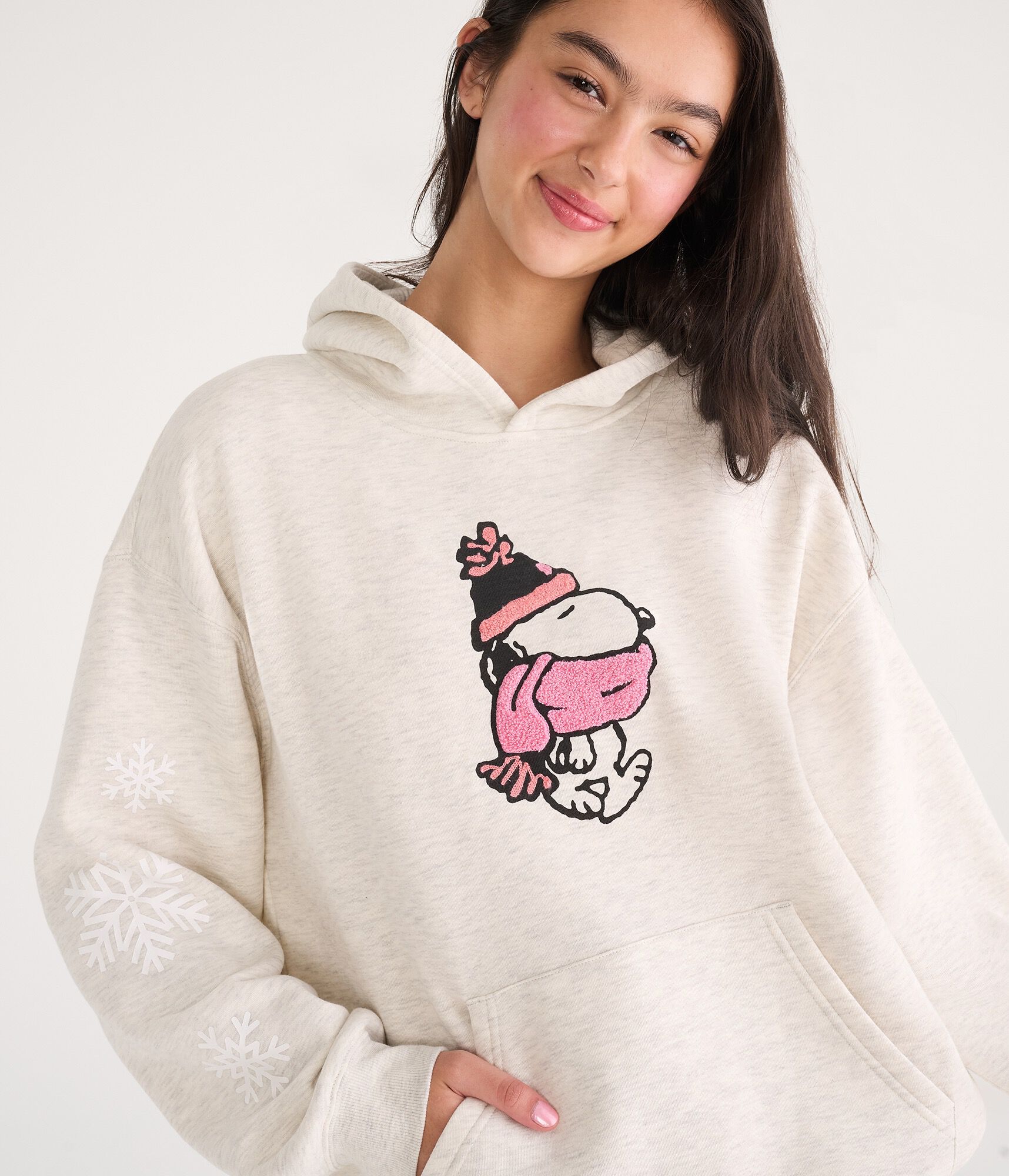 Snoopy Scarf Oversized Pullover Hoodie