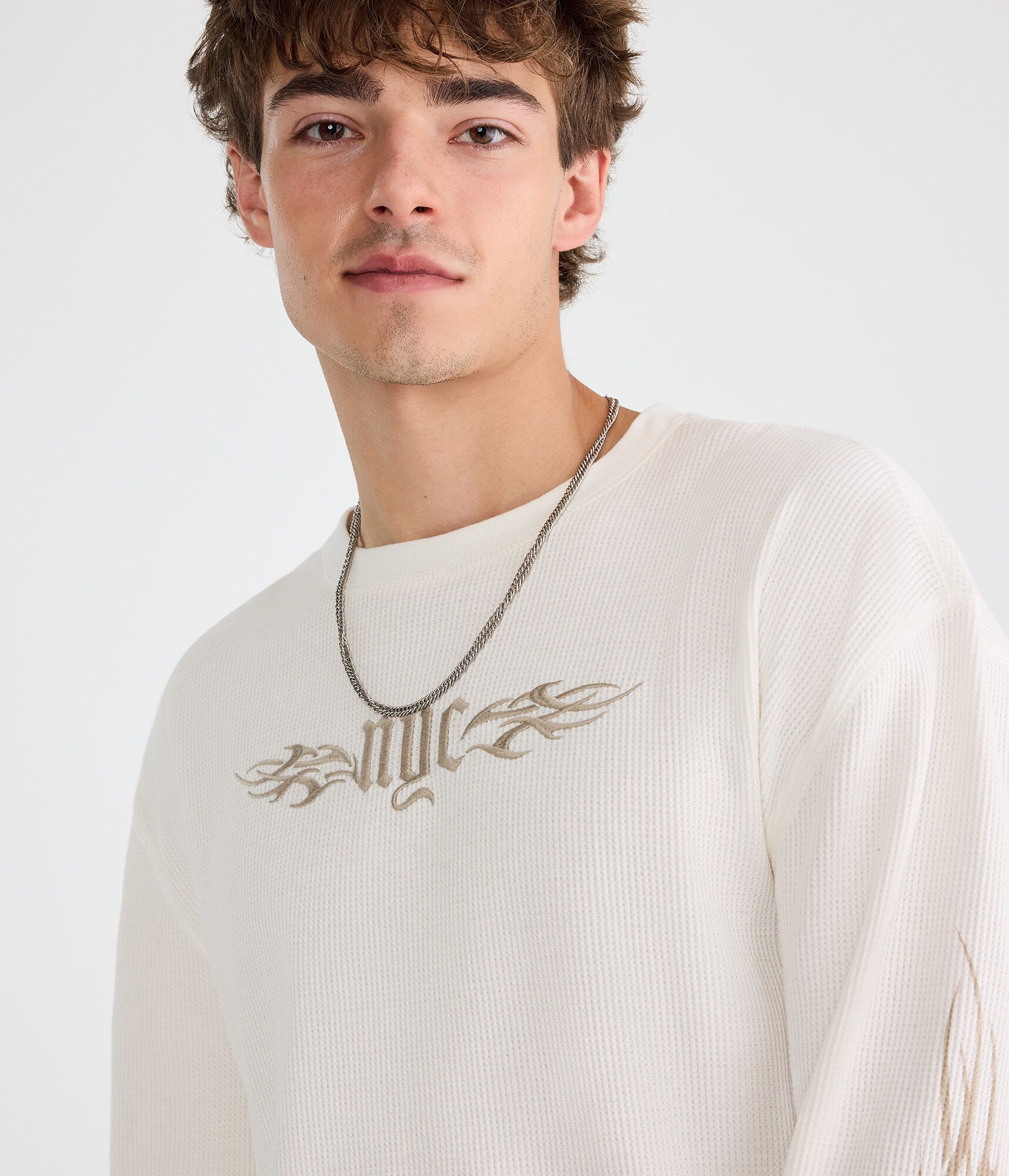 Long Sleeve NYC Tattoo Graphic Thermal Tee