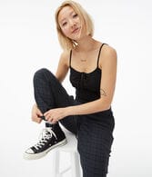 Seriously Soft Keyhole Tie Cropped Tank
