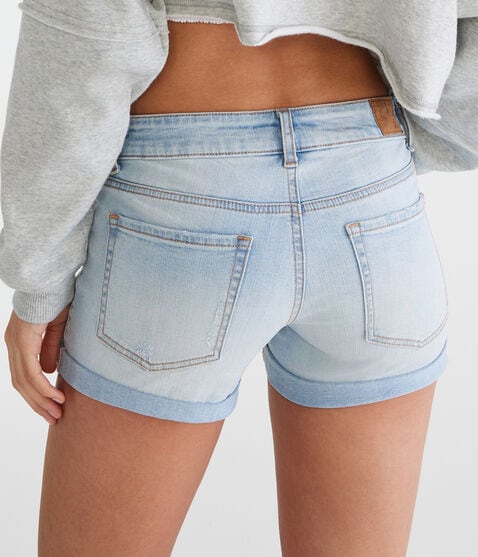 Seriously Stretchy Low-Rise Denim Midi Shorts Seriously Stretchy Low-Rise Denim Midi Shorts