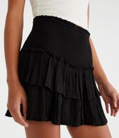 High-Waisted Ruffle Mini Skort