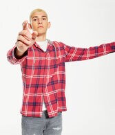 Long Sleeve Plaid Flannel Hooded Button-Down Shirt