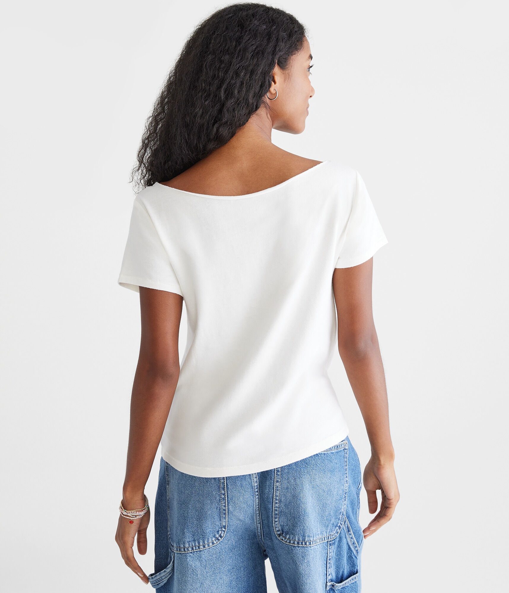 Seriously Soft Austin Off-The-Shoulder Vintage Fit Graphic Tee