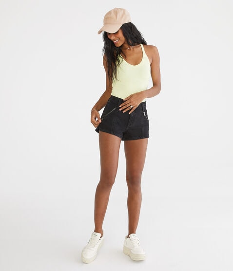 Mid-Rise Denim Shorty Shorts Mid-Rise Denim Shorty Shorts