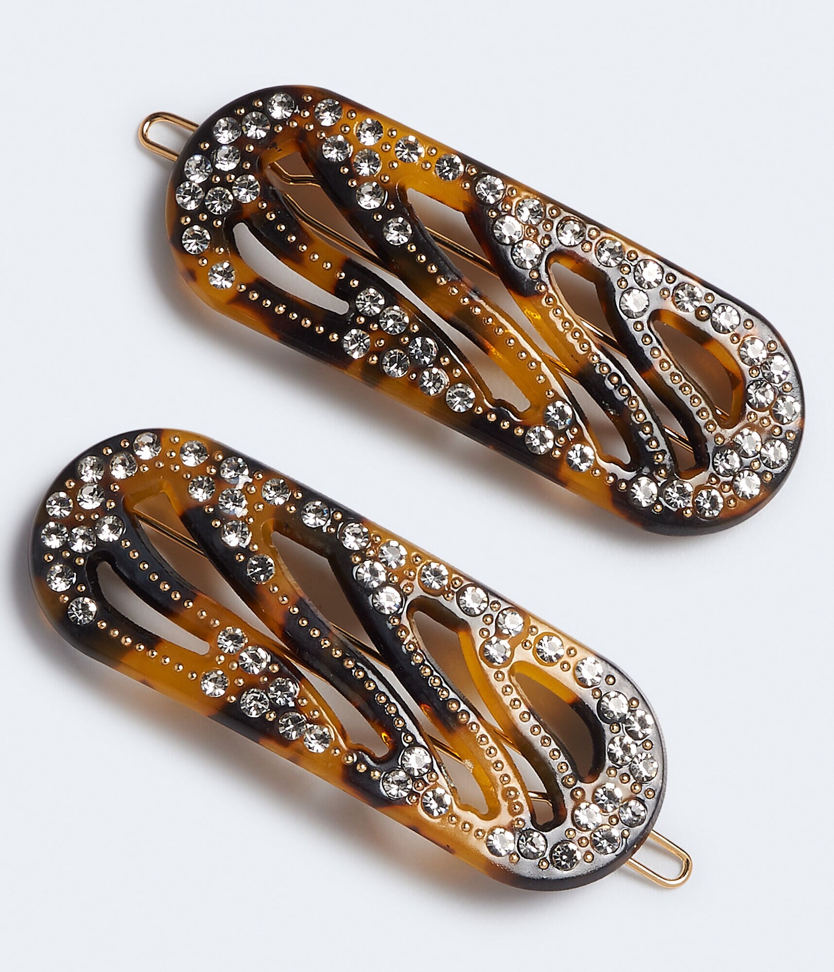 Rhinestone Tortoiseshell Barrette 2-Pack