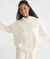 Cloud Soft Rhinestone Heart Pullover Hoodie